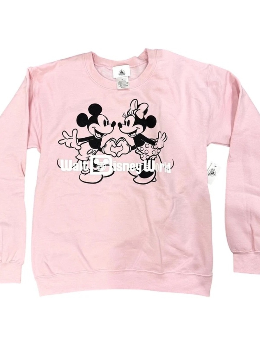 VIRAL Disney VALENTINES LOVE Pink Mickey & Minnie Graphic Crewneck Sweatshirt - Picture 4 of 5